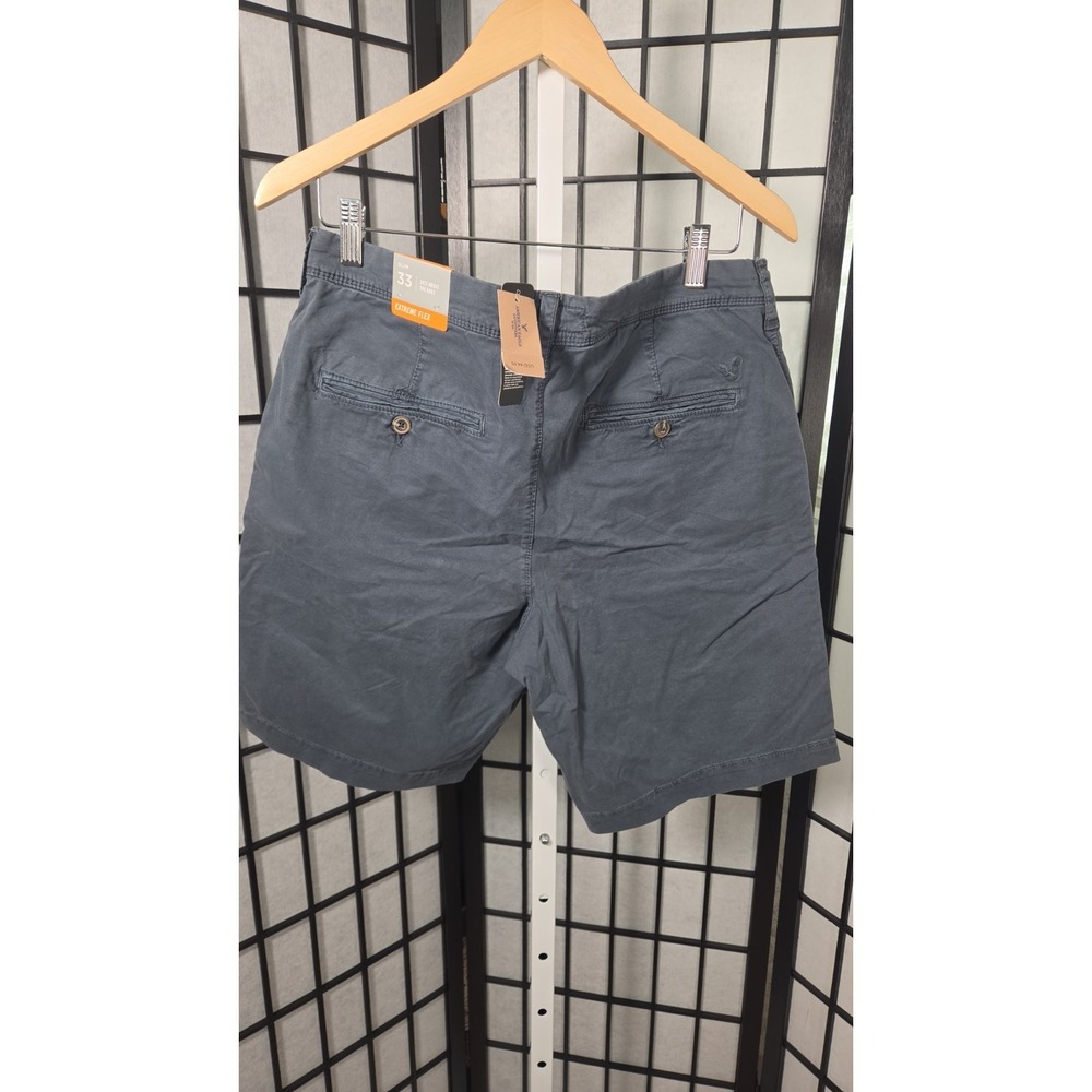 American Eagle Flex Men's 33 Slim 9" Inseam Chino Classic Shorts Slate Blue - Picture 4 of 5